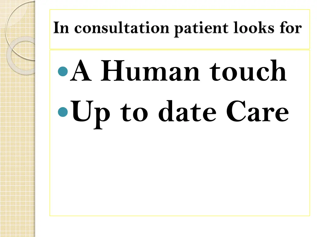 in consultation patient looks for
