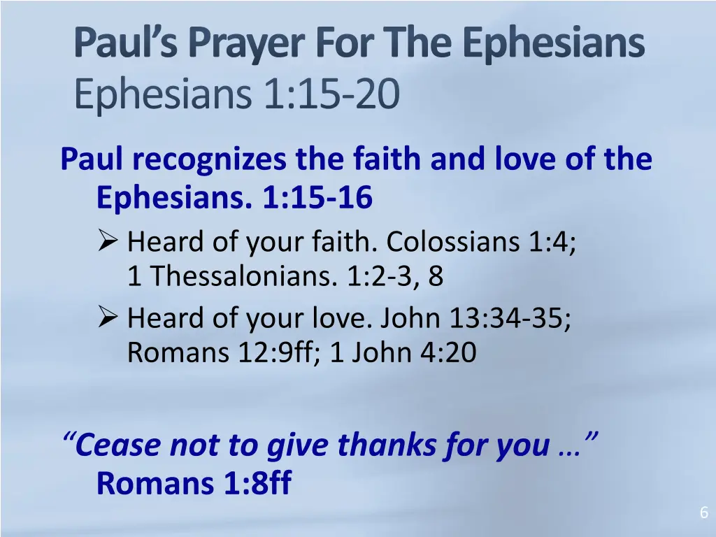 paul s prayer for the ephesians ephesians1 15 20 1