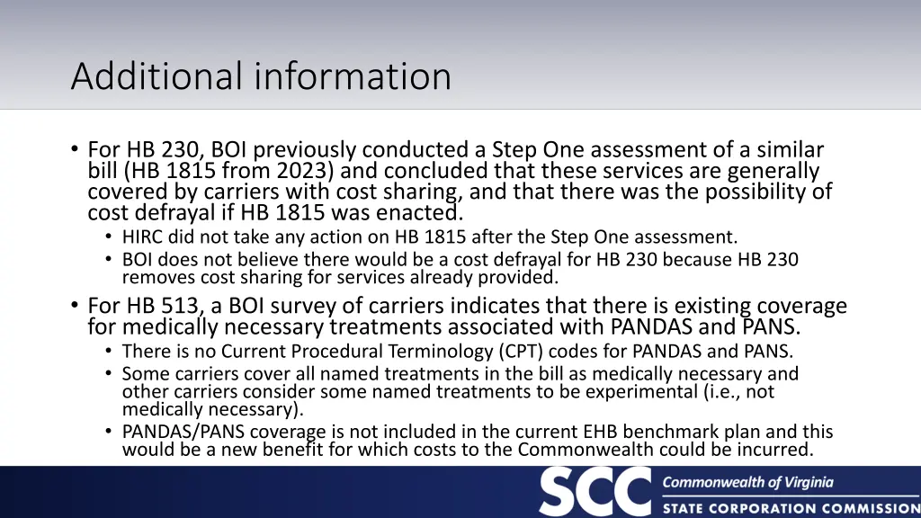 additional information