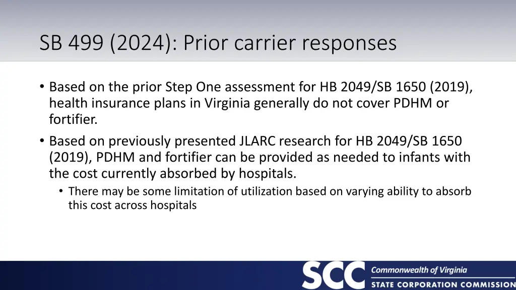 sb 499 2024 prior carrier responses