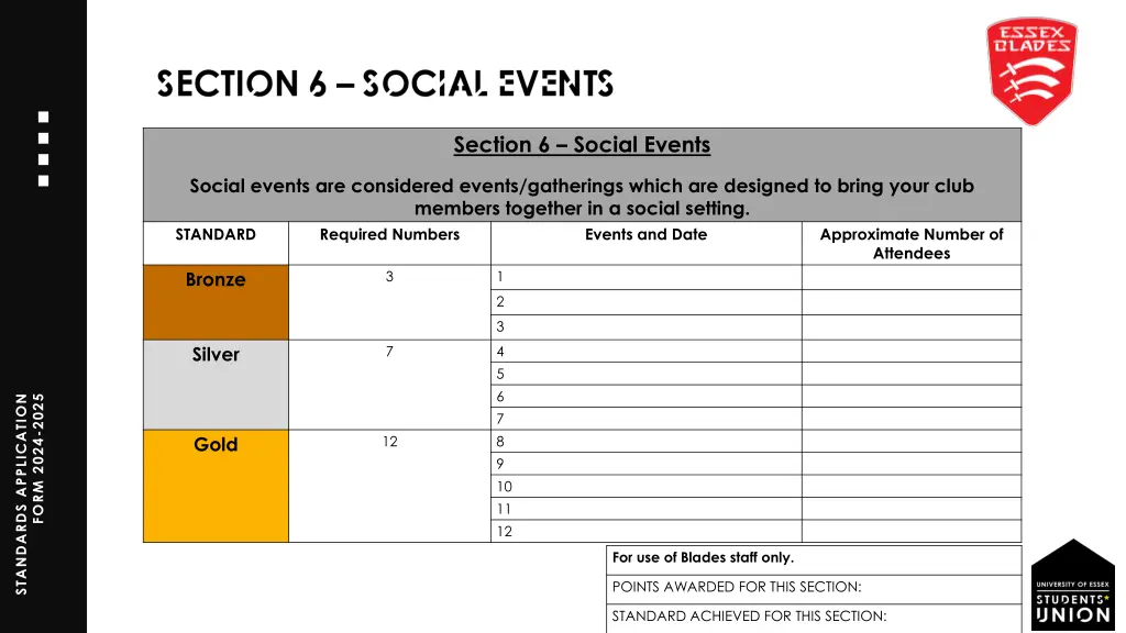 section 6 social events