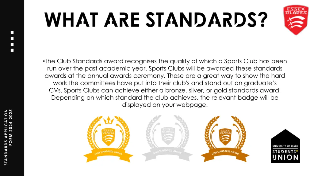 the club standards award recognises the quality