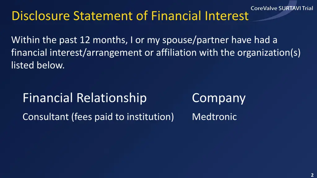 disclosure statement of financial interest