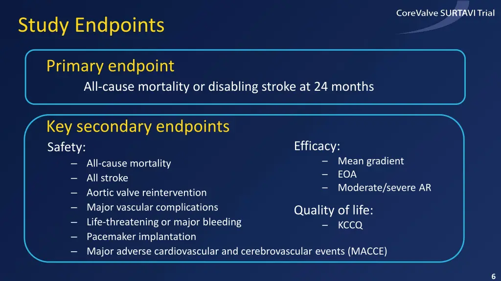 study endpoints