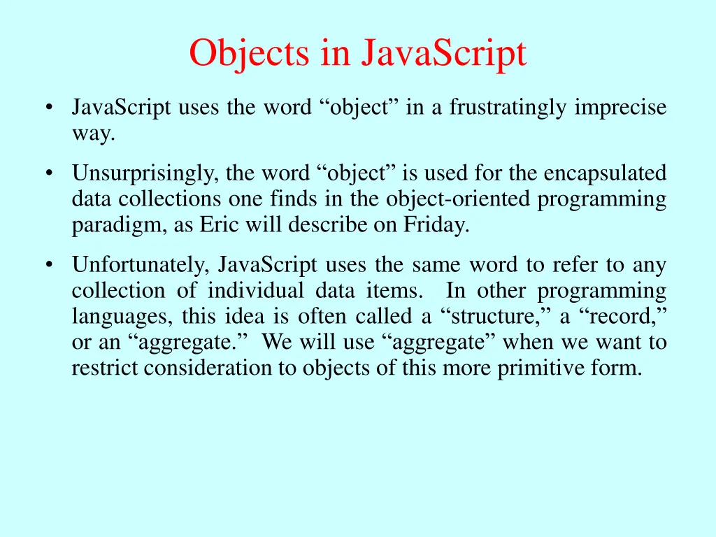 objects in javascript