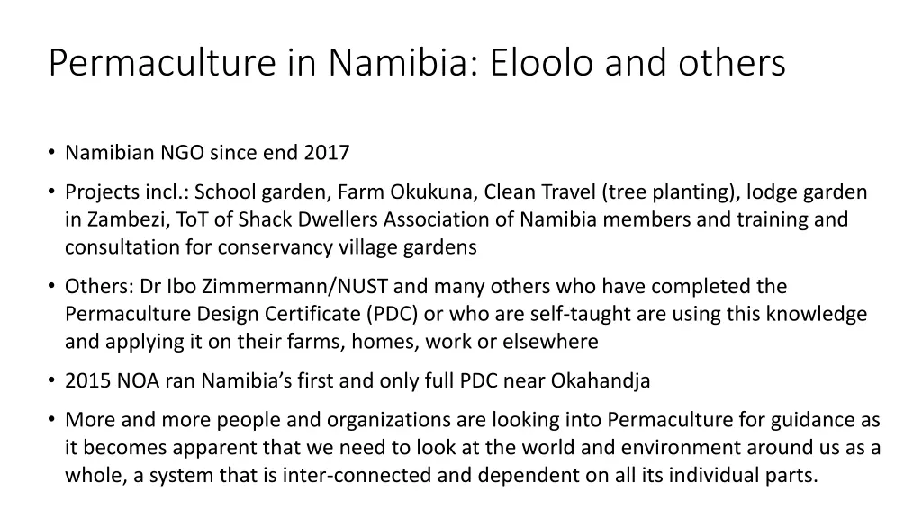 permaculture in namibia eloolo and others