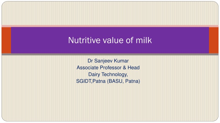 nutritive value of milk