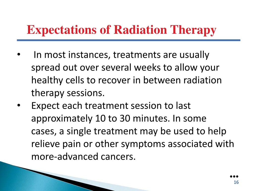 expectations of radiation therapy 2