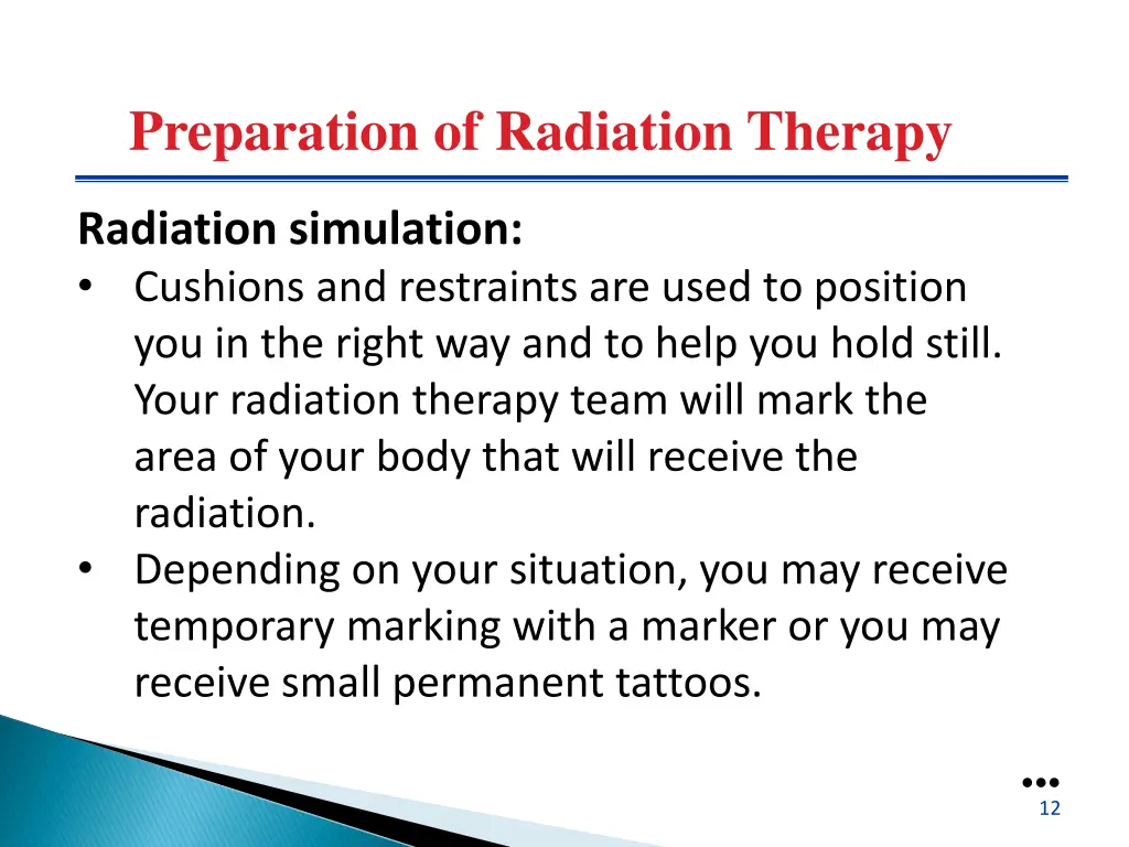 preparation of radiation therapy 1