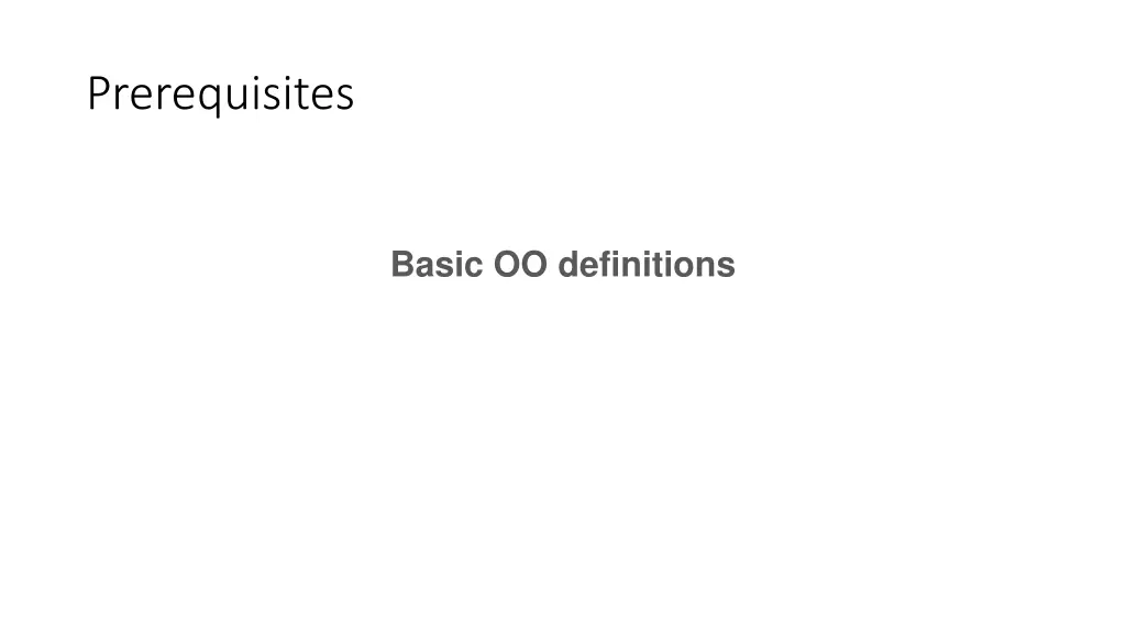 prerequisites