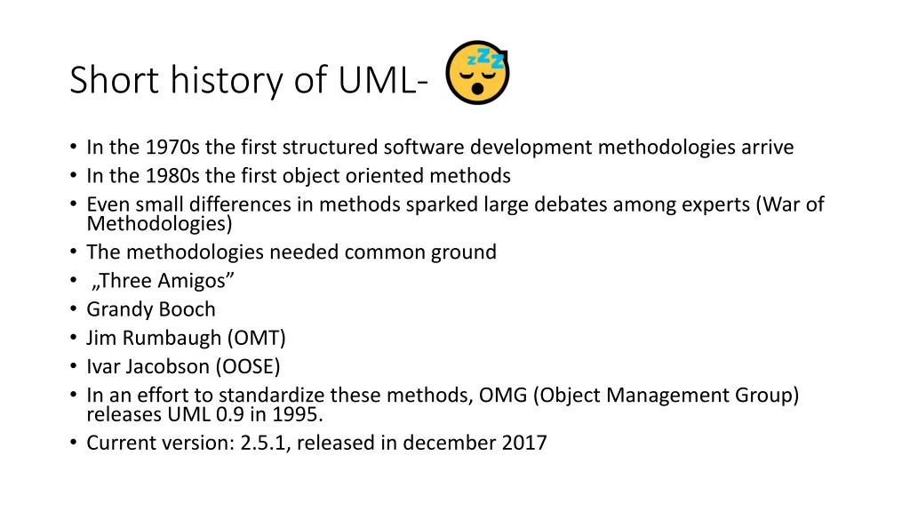 short history of uml