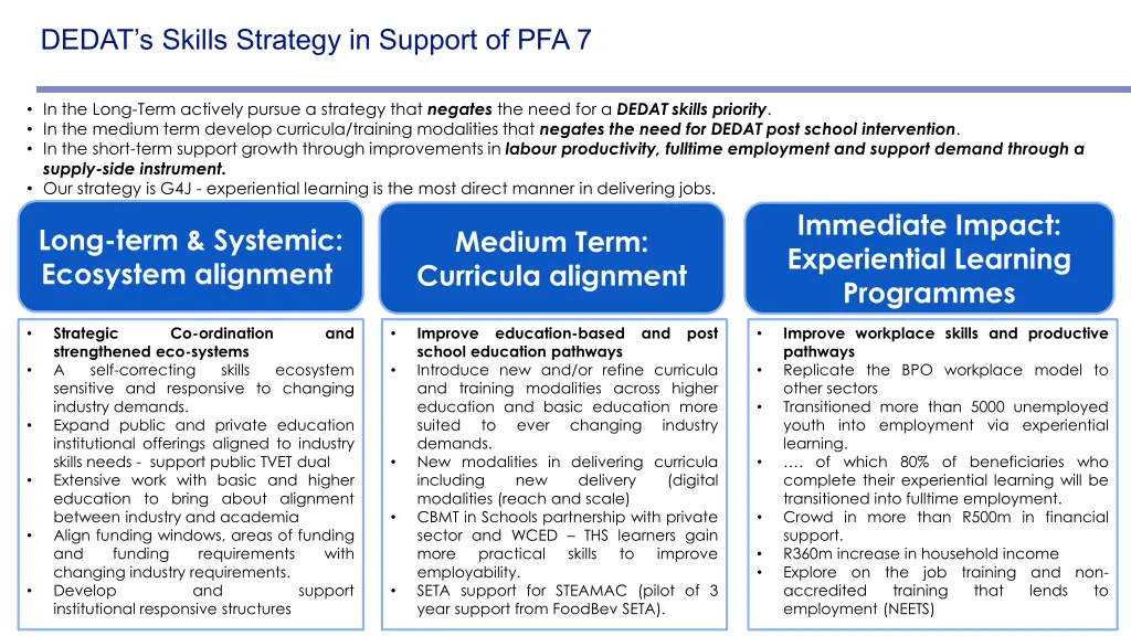 dedat s skills strategy in support of pfa 7