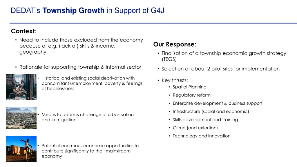dedat s township growth in support of g4j