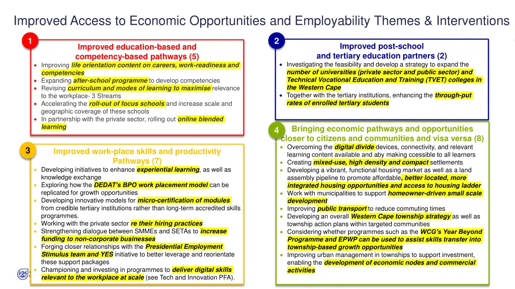 improved access to economic opportunities 1