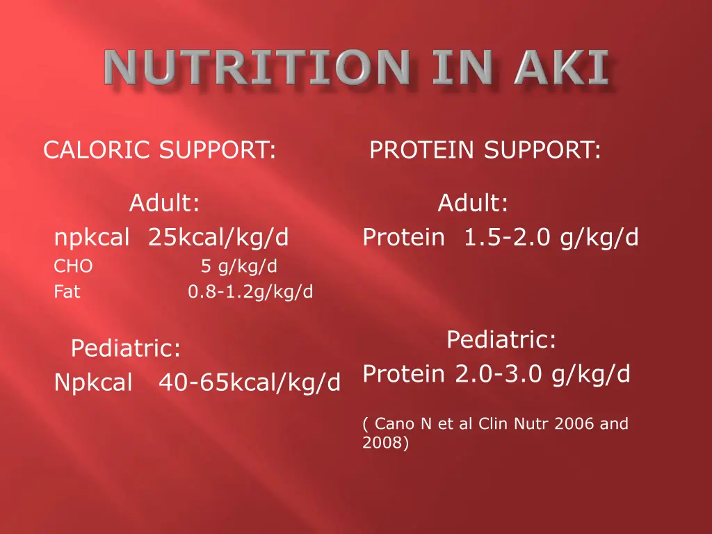 caloric support