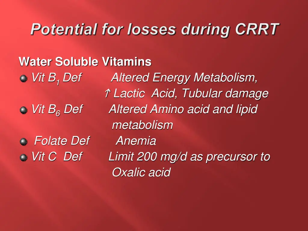 water soluble vitamins vit b 1 def altered energy