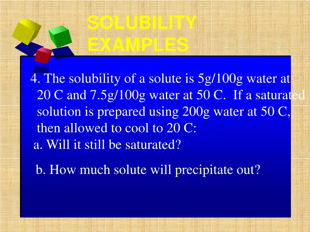 solubility examples 2