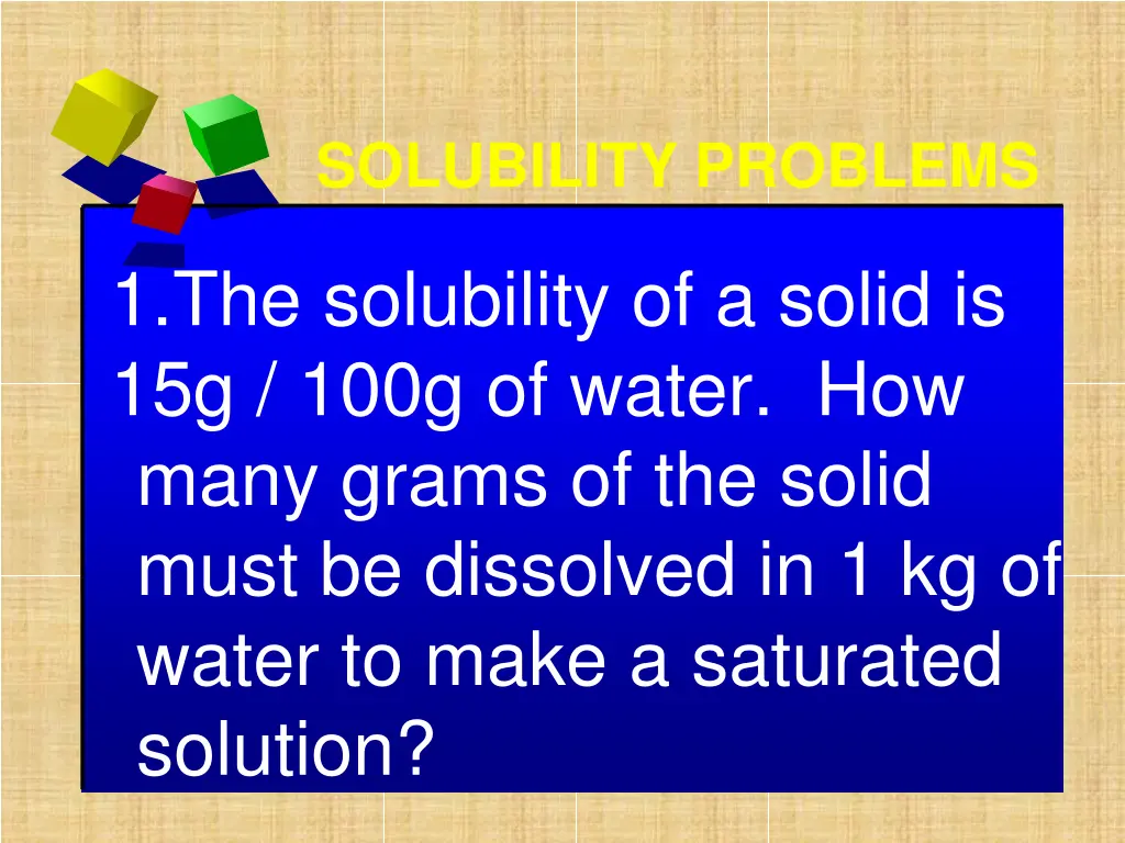 solubility problems