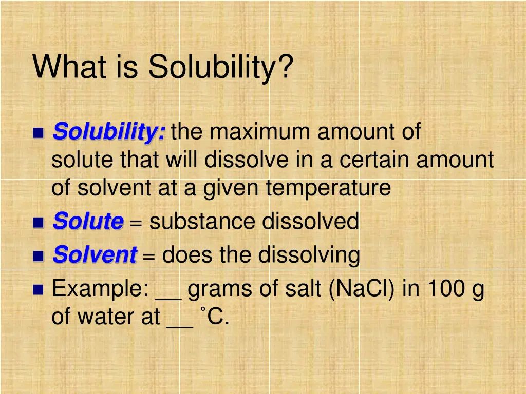what is solubility