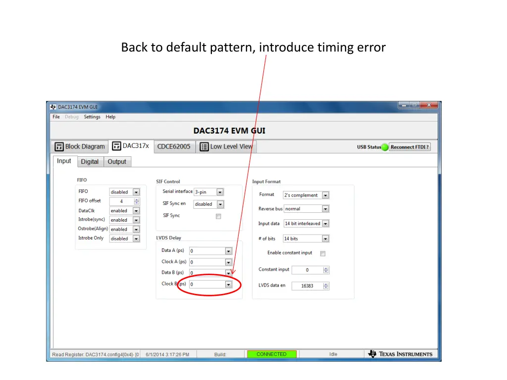 back to default pattern introduce timing error