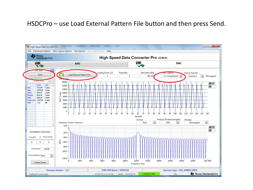 hsdcpro use load external pattern file button