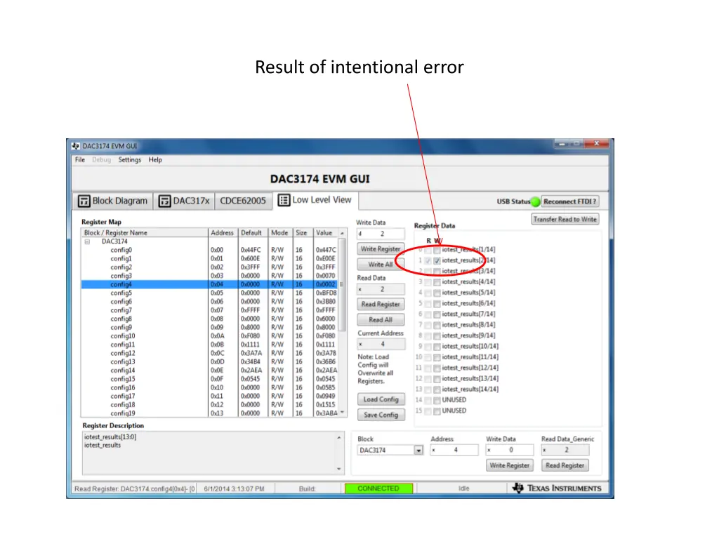 result of intentional error