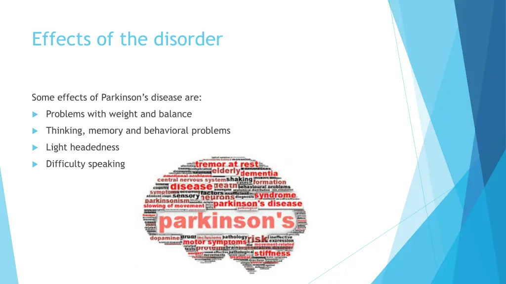 effects of the disorder