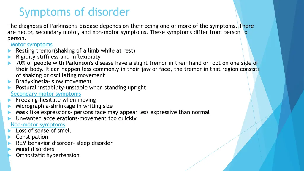 symptoms of disorder