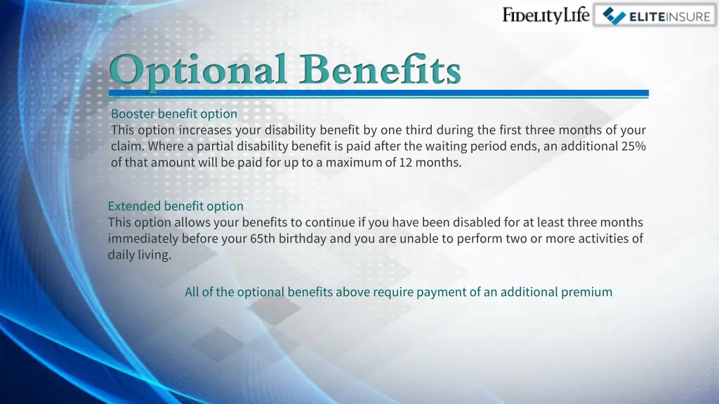 optional benefits booster benefit option this