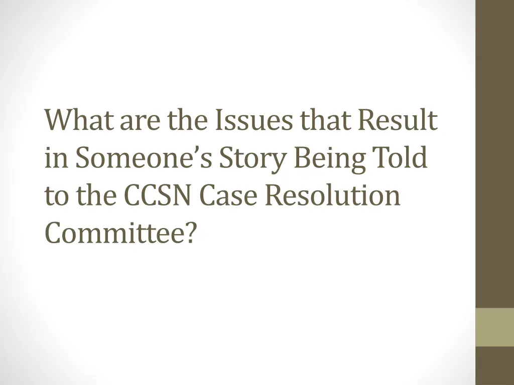 what are the issues that result in someone