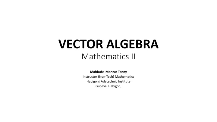 vector algebra mathematics ii
