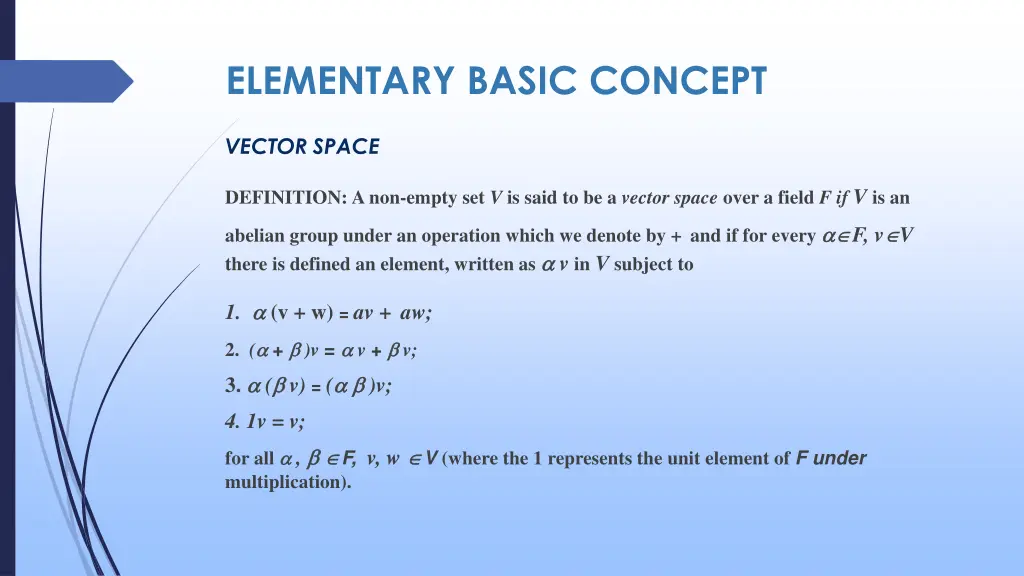 elementary basic concept