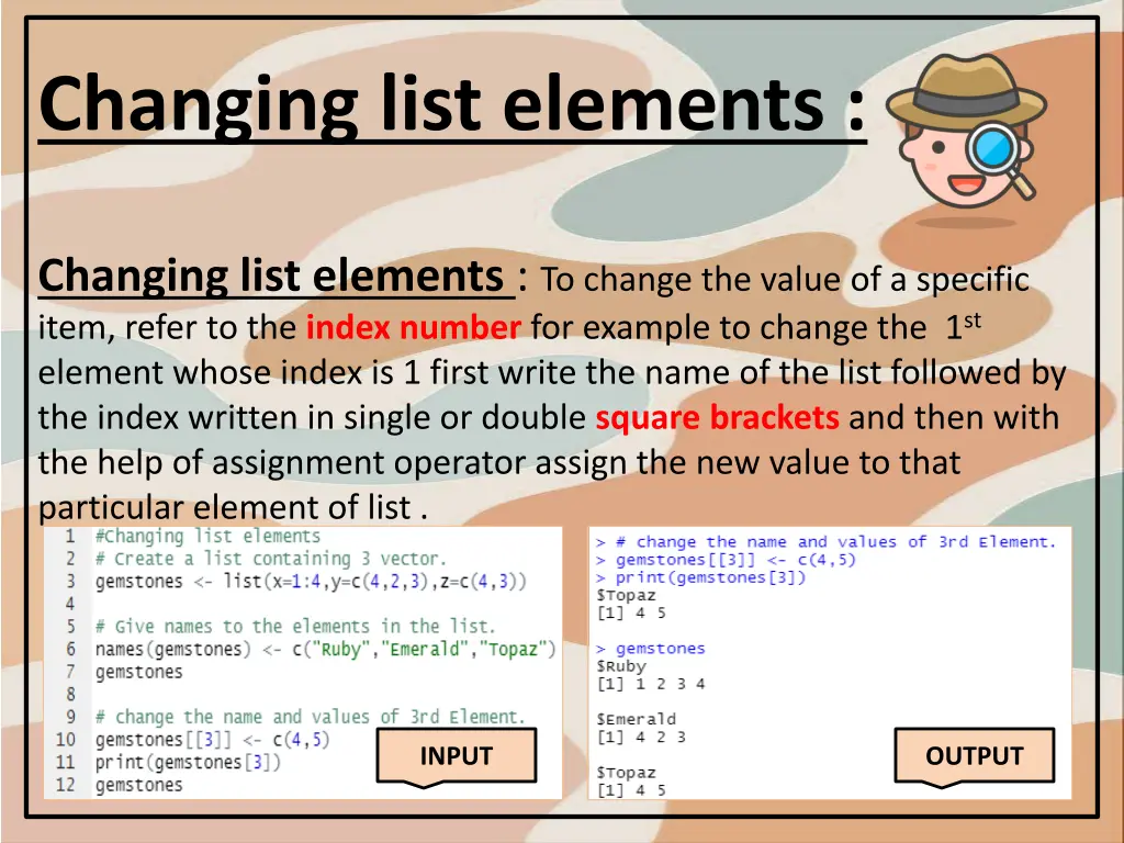 changing list elements