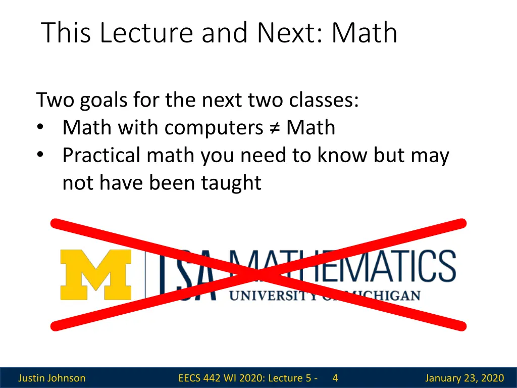 this lecture and next math