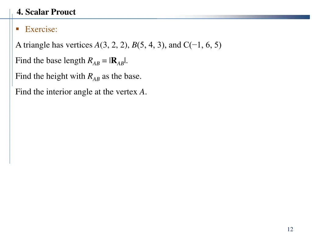 4 scalar prouct 2