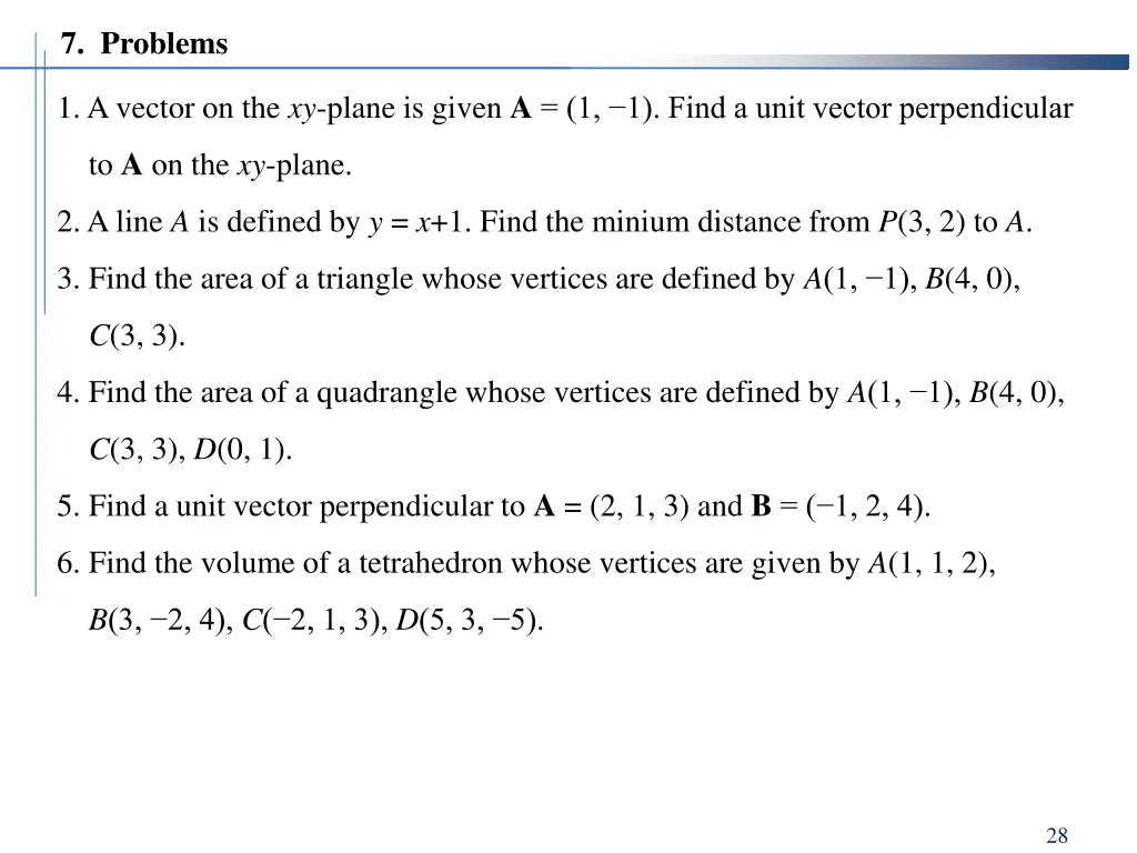 7 problems