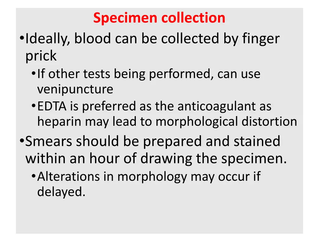 specimen collection