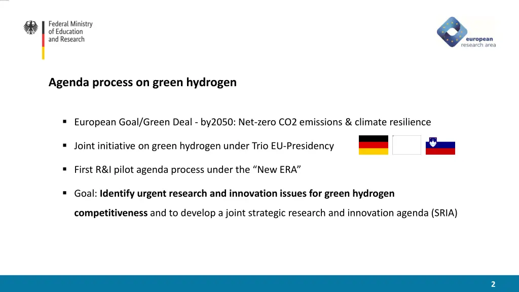 agenda process on green hydrogen