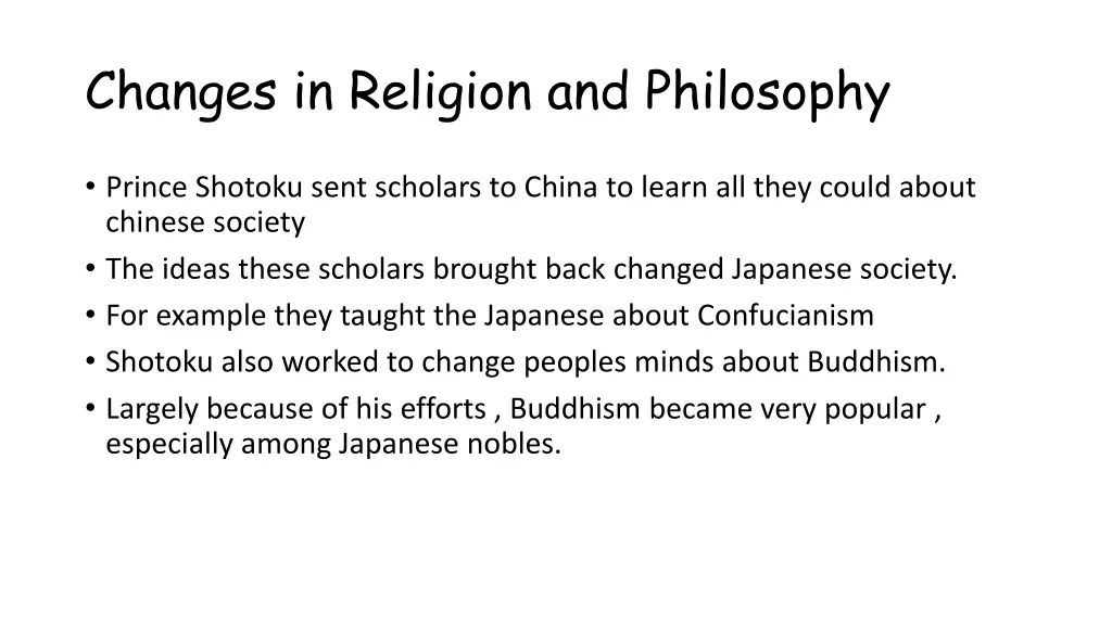 changes in religion and philosophy