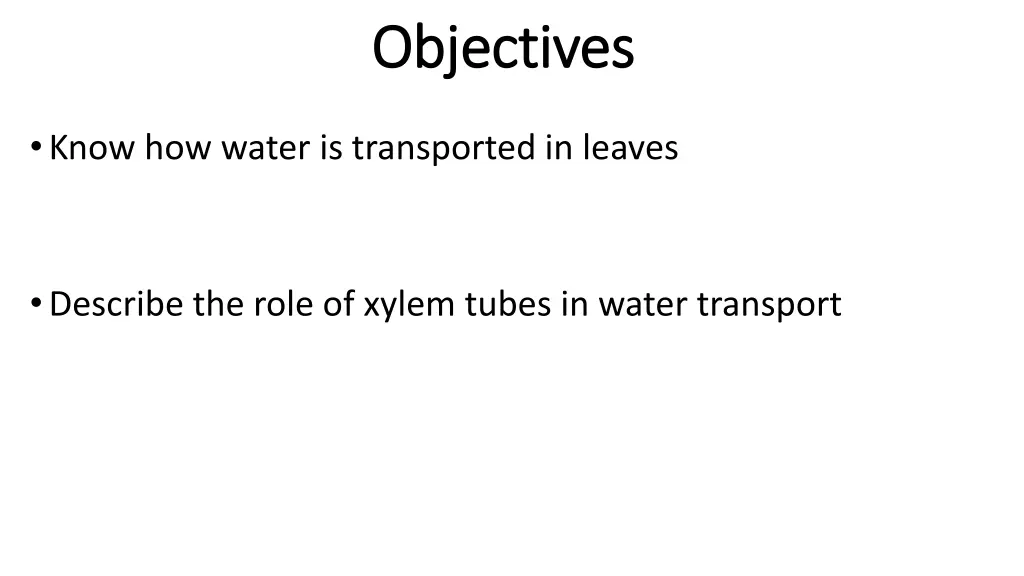 objectives objectives