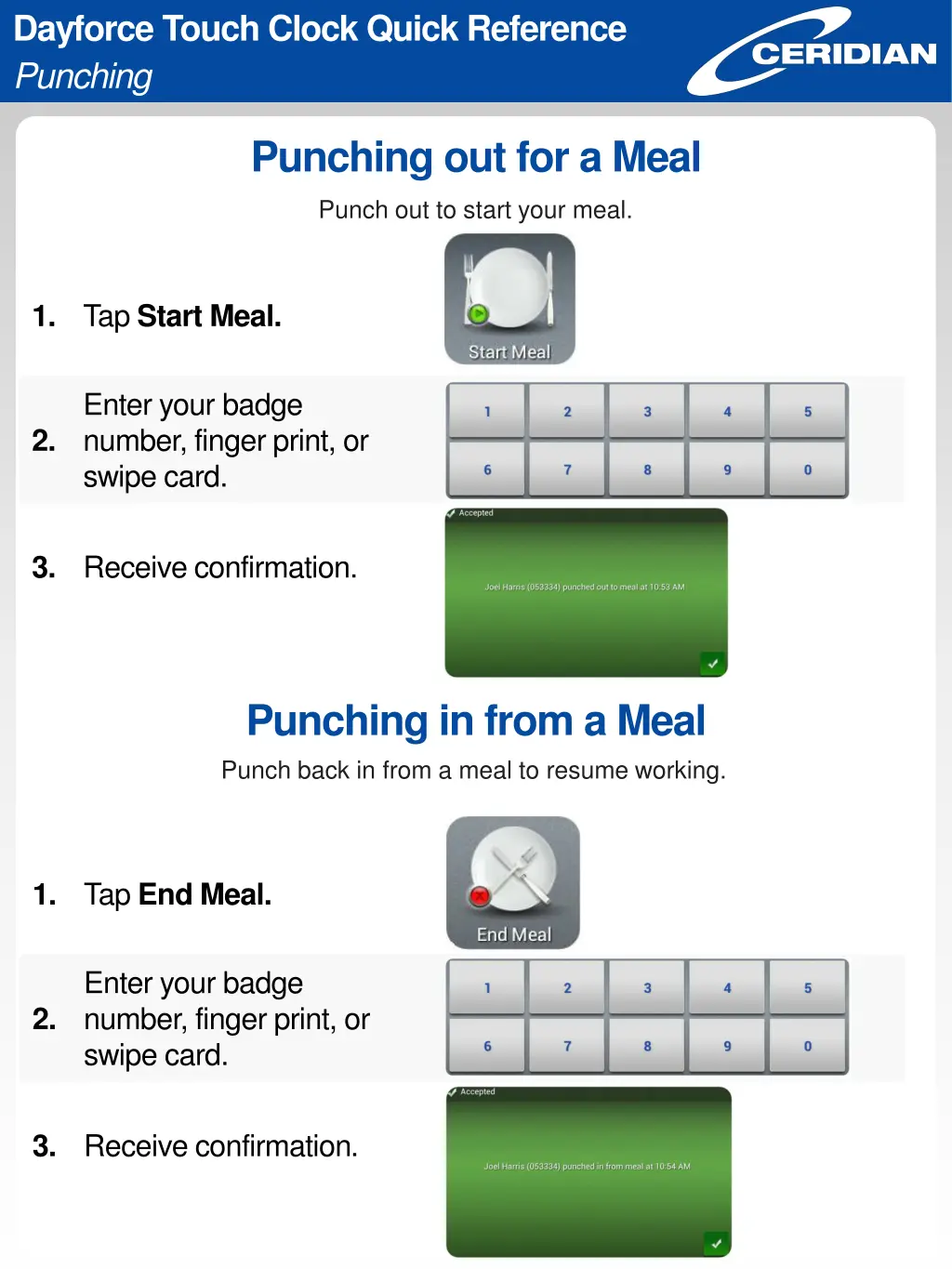 dayforce touch clock quick reference punching 1