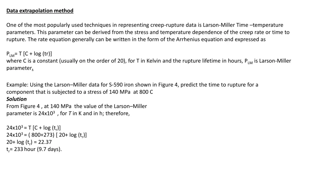 data extrapolation method