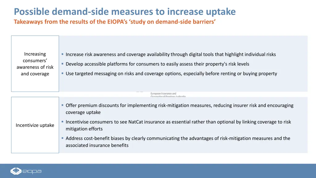 possible demand side measures to increase uptake 2