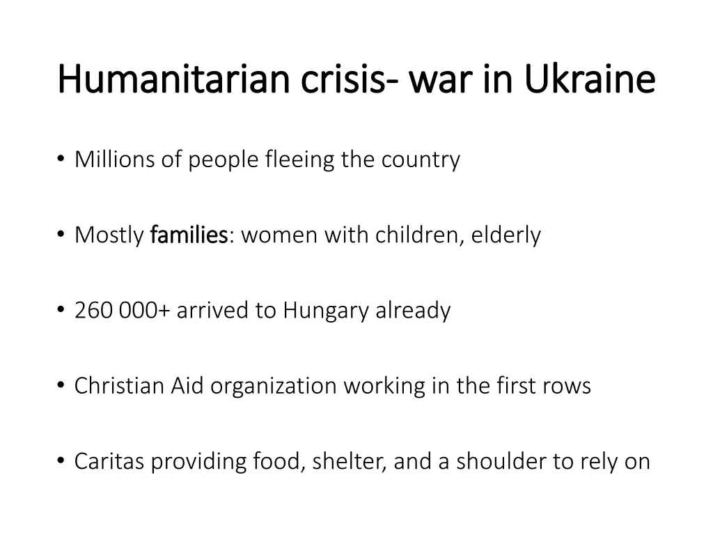 humanitarian humanitarian crisis