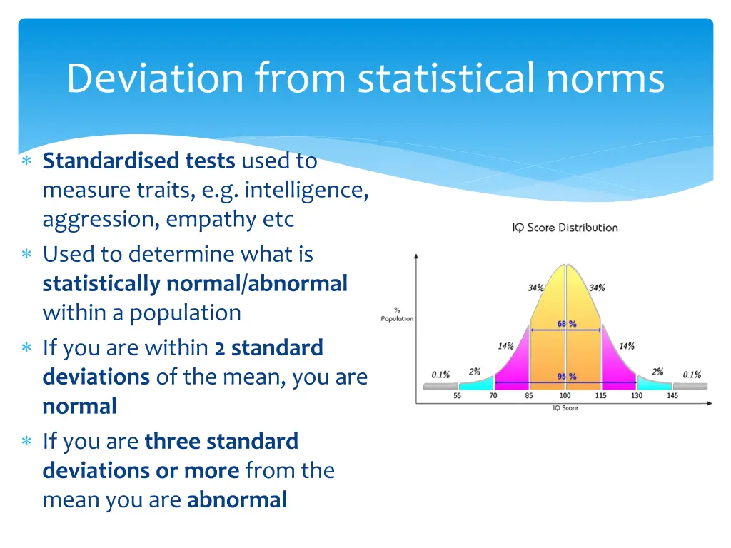 deviation from statistical norms