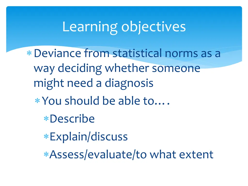 learning objectives