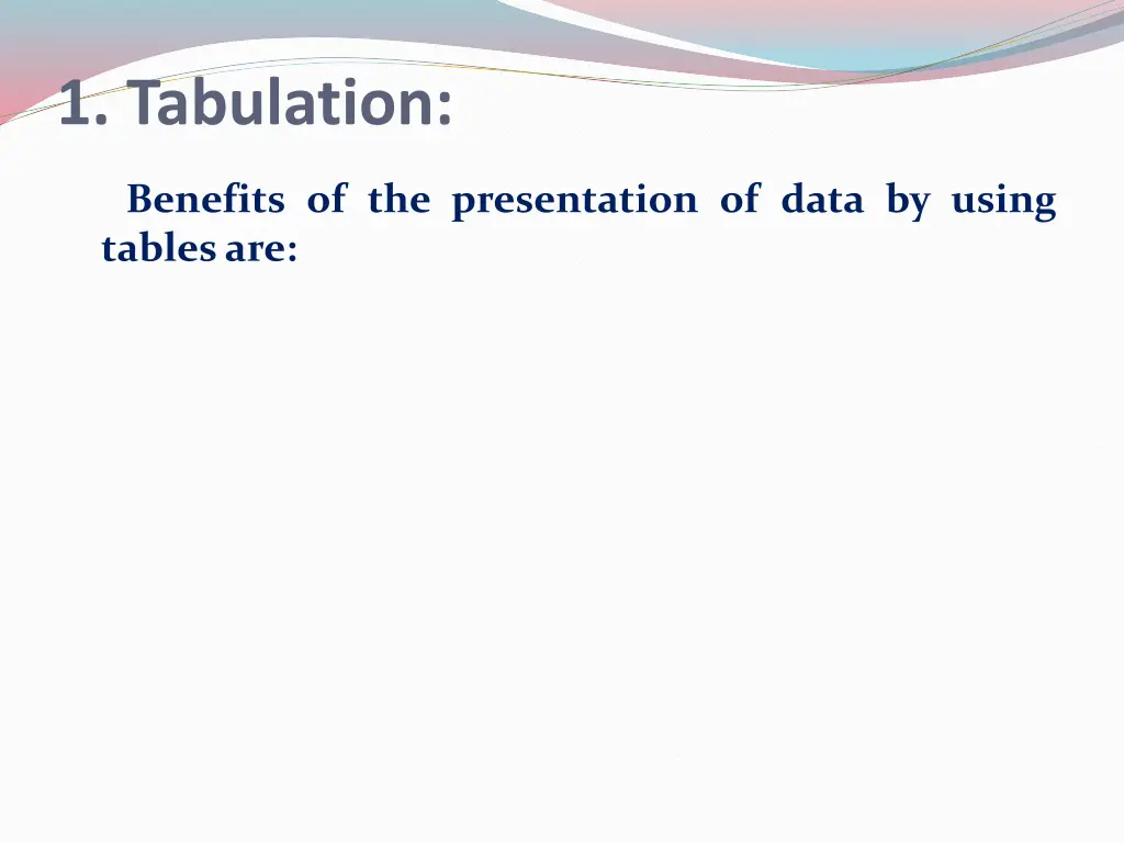 1 tabulation