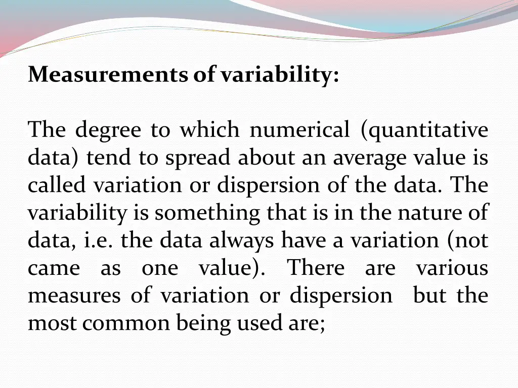 measurements of variability