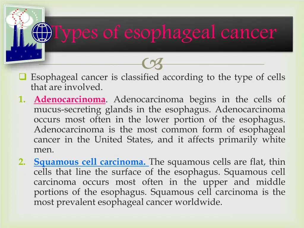 types of esophageal cancer