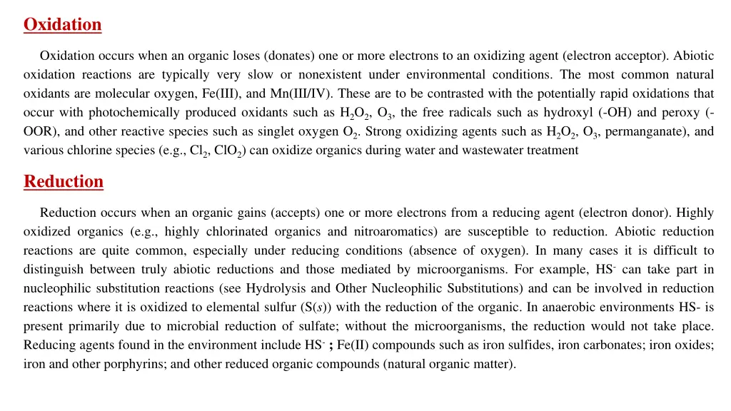 oxidation